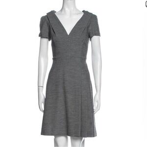 Prada Gray V-Neck Midi Dress - Authentic